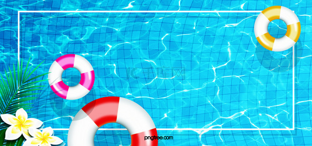 游泳池瓷砖背景图片_蓝色创意游泳池背景