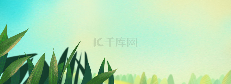 素雅淡雅背景图片_端午节粽叶绿色背景图