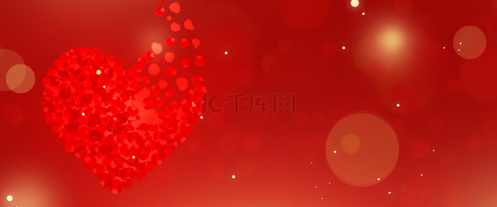 红色简约促销海报背景图片_简约七夕情人节大气红色爱心背景
