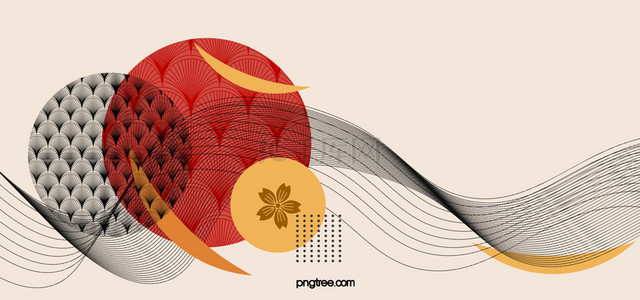 科技圆线条背景图片_彩色创意日系风格背景