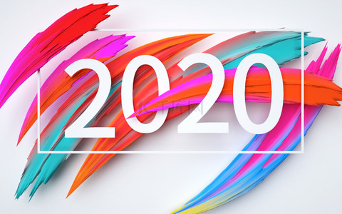 创意鼠年数字2020