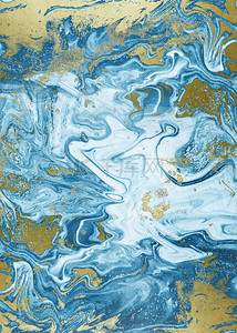 蓝色肌理背景图片_蓝色和金色流体金光金粉抽象glitter背景