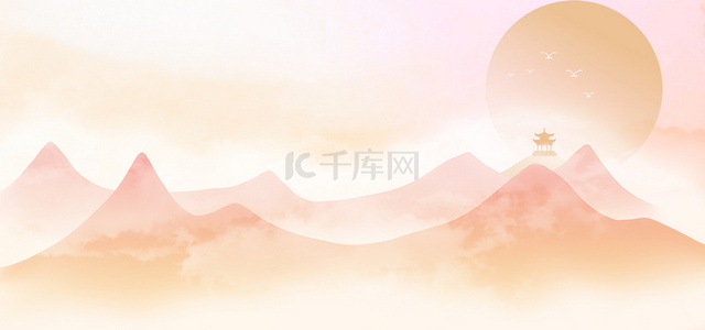 中式中国元素背景图片_新中式山水新中式背景