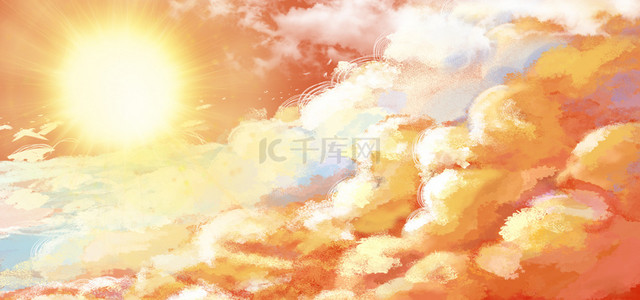 太阳能光伏发电背景图片_太阳背景云海太阳