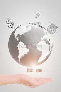 海报投资背景图片_商务大气掌上投资理财保险背景海报