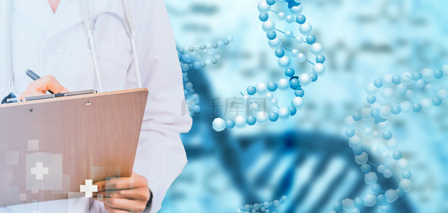 基因医疗科技背景图片_蓝色医疗科技背景