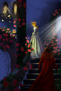 卡通公主背景图片_卡通动漫王子与公主背景