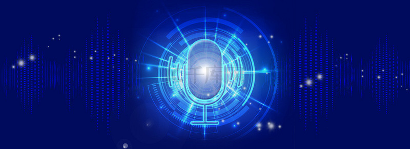 通话logo背景图片_科技蓝色语音通话背景
