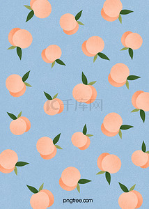 夏日手绘植物背景图片_手绘粉色夏日水果桃子背景