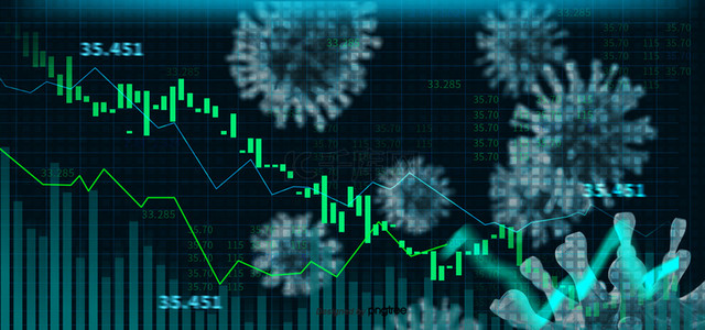科技感竖图背景图片_新型冠状病毒导致的股市数据下跌