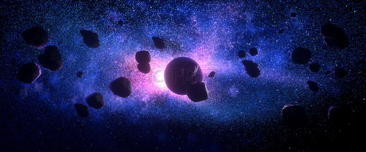 月球背景图片_C4D创意星际宇宙背景