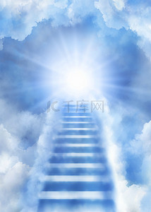 heaven background蓝色向上阶梯