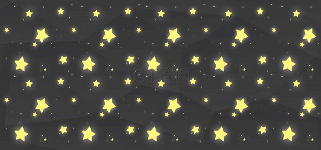 星星黄色发光星星黑色底纹背景