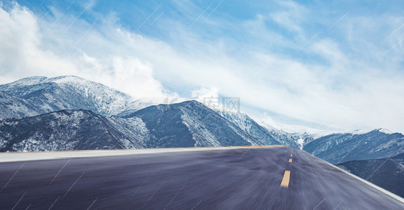 公路隧道背景图片_创意山脉高速公路背景合成