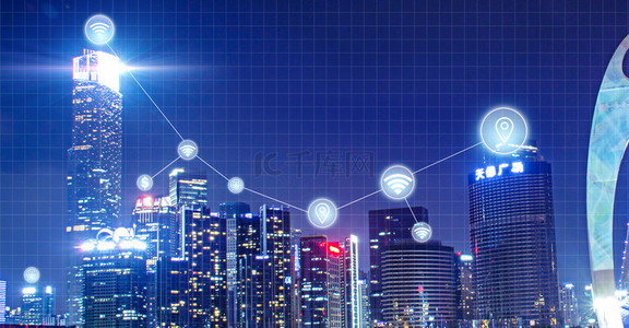简约智慧背景图片_科技城市网络信息数据化背景