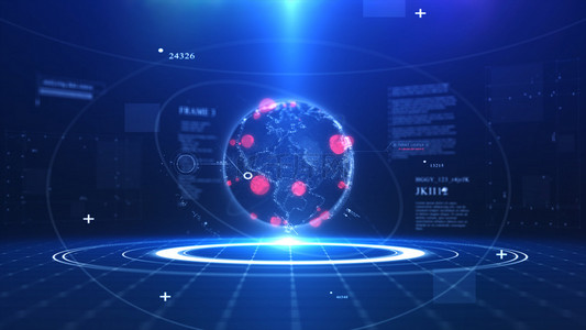 地球科技海报背景图片_蓝色地球科技商务背景