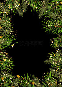圣诞节holly绿色边框背景