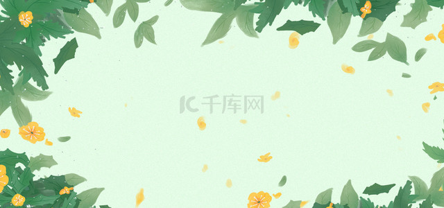 上新卡通背景图片_春天绿叶绿色清新banner