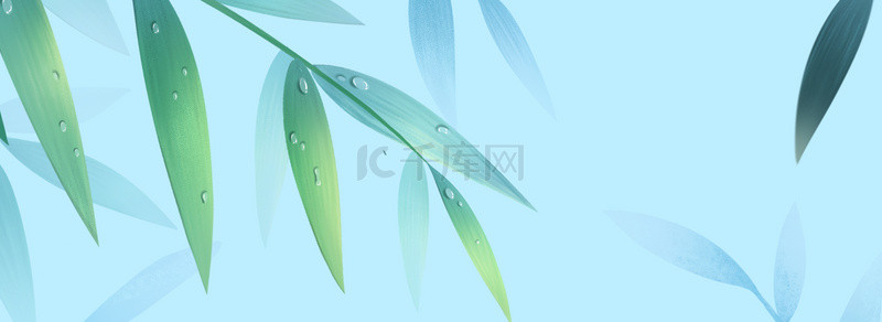 大气绿色背景图片_蓝色自然清新简约绿色植物背景图