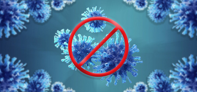 蓝色新冠背景图片_3d冠状病毒立体写实健康医疗背景