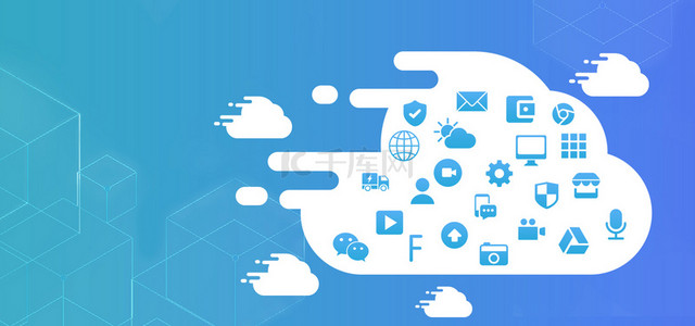 科技互联网云背景图片_蓝色科技智能云服务宣传背景
