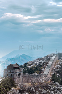 中国国风元素背景图片_长城建筑城楼