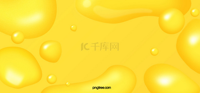 3d立体黄色背景图片_黄色不规则液体背景