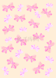 粉色可爱手绘蝴蝶结背景
