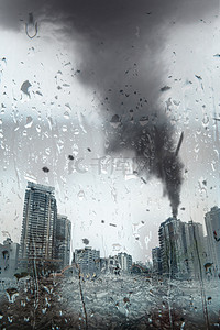 大雨天气背景图片_天气龙卷风海报背景