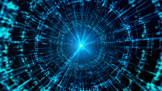 线条商务科技科幻蓝色