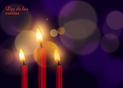 yalada night红色质感蜡烛和紫色背景
