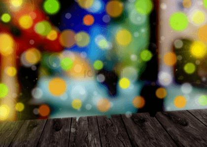 圣诞节深色背景图片_圣诞节街景光效背景深色木板