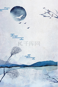 简约十一月背景图片_中国风霜降二十四节气banner背景