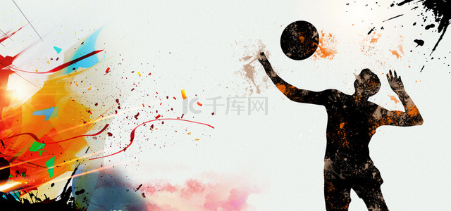 体育海报素材背景图片_排球联赛体育竞技背景图片