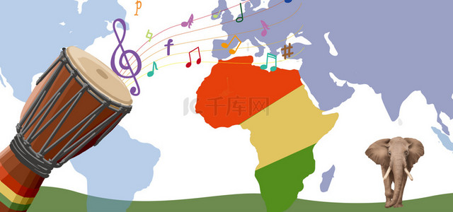 女神节年轻海报背景图片_非洲鼓音乐海报背景