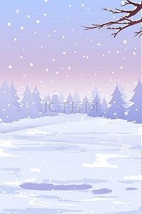 卡通冬天背景图片_立冬冬天下雪雪天