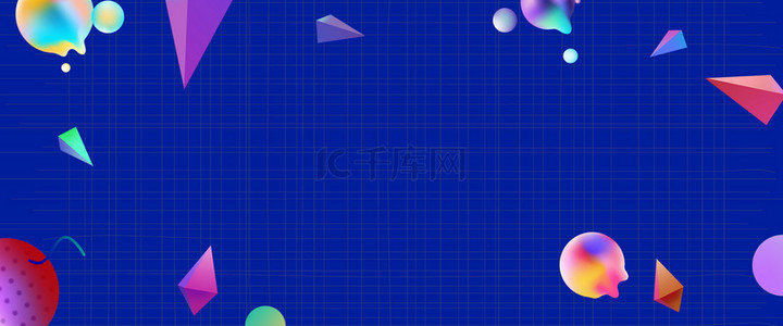 蓝色几何企业背景图片_科技风几何漂浮互联网会议背景