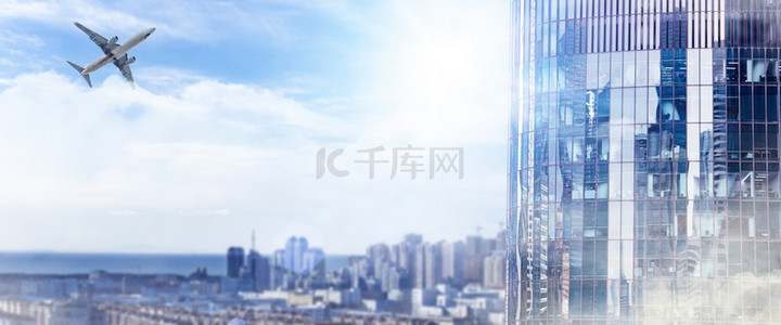 科技建筑城市展板背景图片_商务企业城市建筑背景