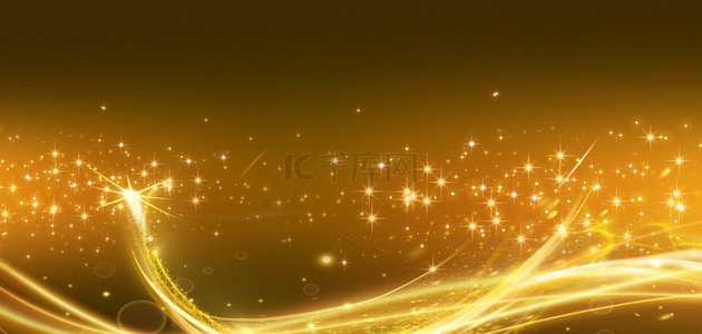 光效黄色背景图片_科技粒子光效黄色商务