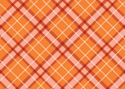 格子布背景背景图片_橙色经典传统苏格兰风格格子布背景