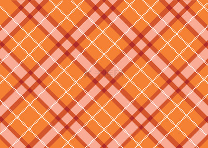橙色经典传统苏格兰风格格子布背景