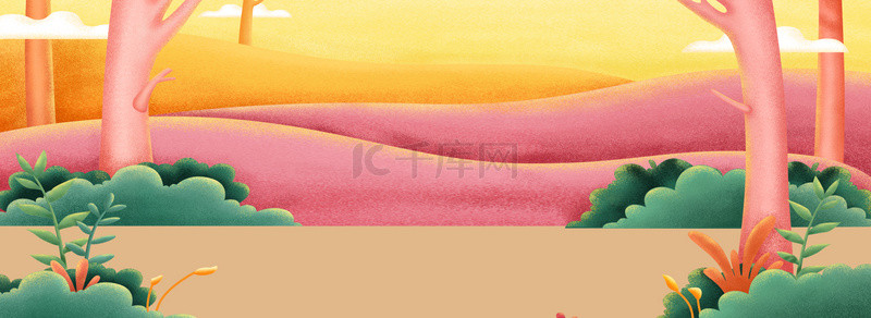 暖色系情人节野外横向背景