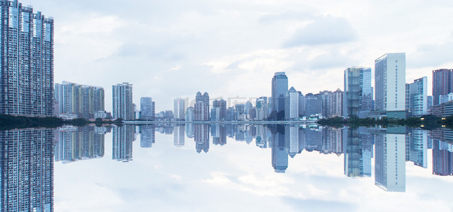 恢弘认证背景图片_恢弘大气城市天际线背景