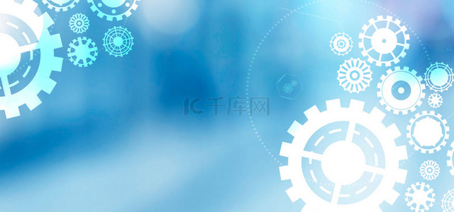 产业链icon背景图片_蓝色工业风齿轮背景素材
