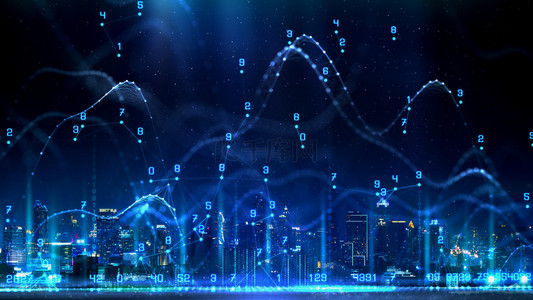 蓝色科技数字城市背景图片_科技数字城市背景