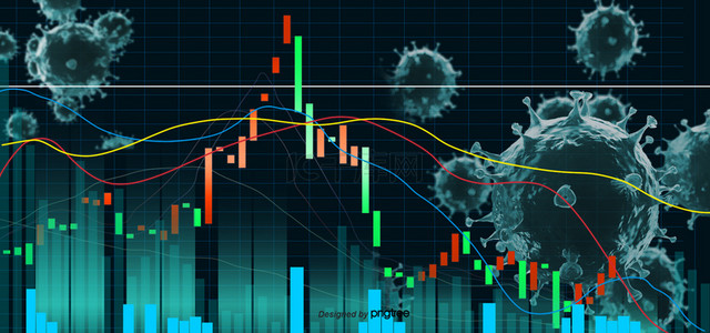 管理系统蓝色背景图片_新型冠状病毒导致的股市下跌背景