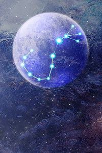 小蓝色梦幻背景图片_十二星座之天蝎座创意星空背景