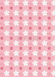 日本花卉背景图片_粉色底白色樱花无缝日本背景