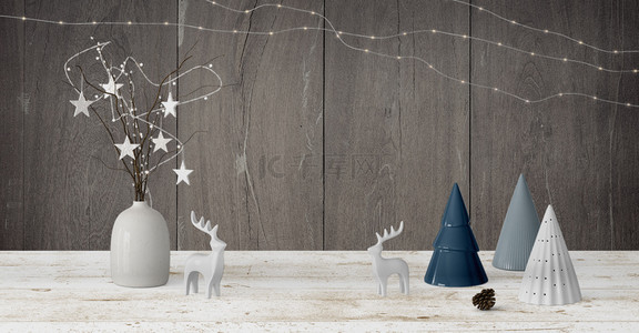 圣诞麋鹿背景图片_简约大气圣诞节背景合成