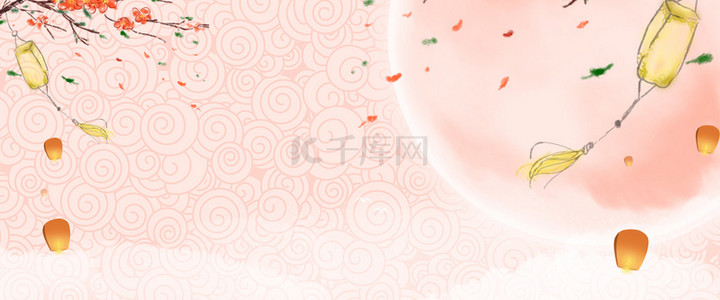 简约中秋节中国风传统节日背景